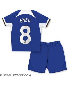 Günstige Chelsea Enzo Fernandez #8 Heimtrikotsatz Kinder 2023-24 Kurzarm (+ Kurze Hosen)